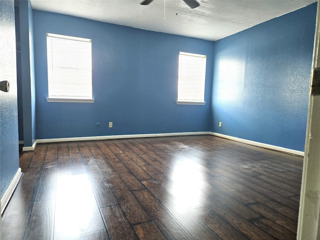 11879 Algonquin Dr W, Houston, TX 77089 - unfurnished room featuring a ceiling fan, wood-type flooring, and baseboards