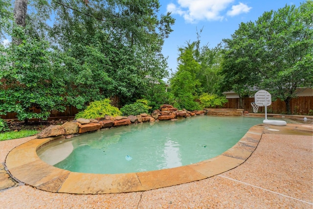 14 Brywood Pl, The Woodlands, TX 77382 - view of swimming pool with a fenced backyard