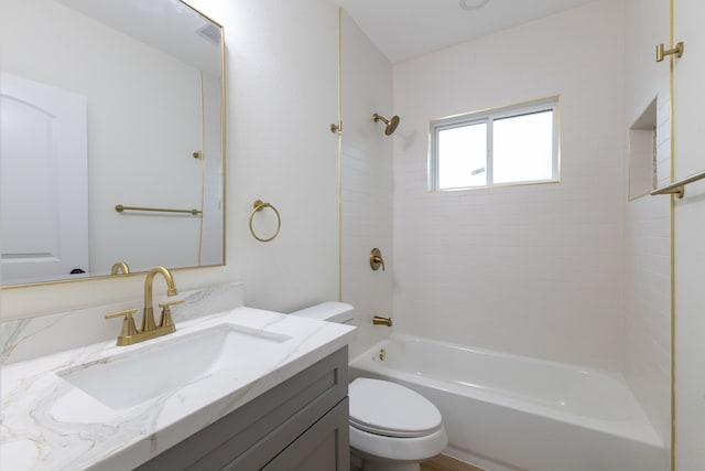 509 W Sixth St, Brenham, TX 77833 - bathroom featuring vanity, toilet, and tub / shower combination