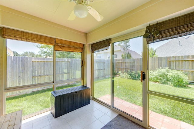12006 Bright Landing Ct, Pearland, TX 77584 - sunroom featuring ceiling fan