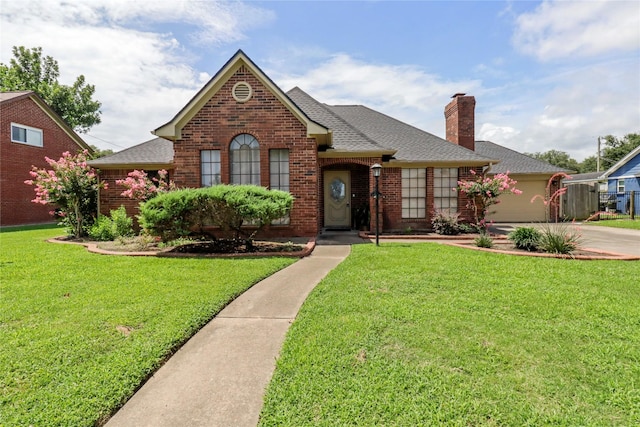 37 N Erik Dr, Angleton, TX 77515 - view of front of property featuring brick siding, concrete driveway, and a front yard
