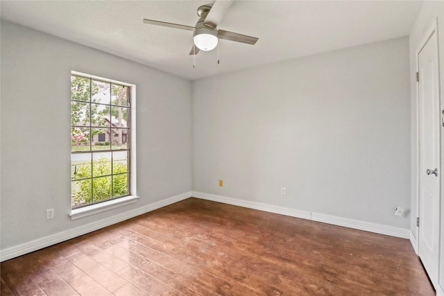 37 N Erik Dr, Angleton, TX 77515 - spare room featuring ceiling fan and wood finished floors