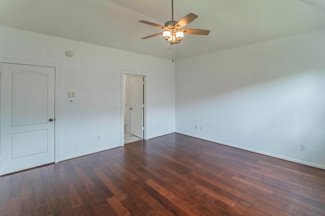 5407 Lake Place Dr, Houston, TX 77041 - spare room featuring ceiling fan, dark wood-style floors, and baseboards