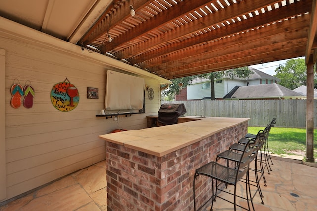 16342 Granite Park Ct, Cypress, TX 77429 - view of patio / terrace with a grill and a pergola