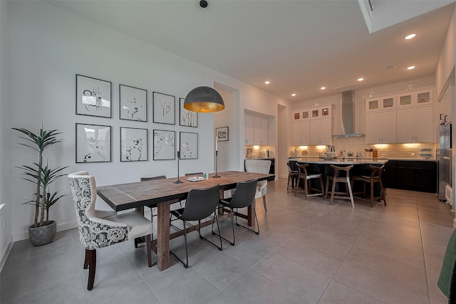 29118 Sage Trace Ct, Fulshear, TX 77441 - dining space featuring light tile patterned flooring, recessed lighting, and baseboards