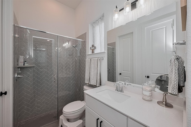 29118 Sage Trace Ct, Fulshear, TX 77441 - full bathroom with vanity, toilet, and a shower stall