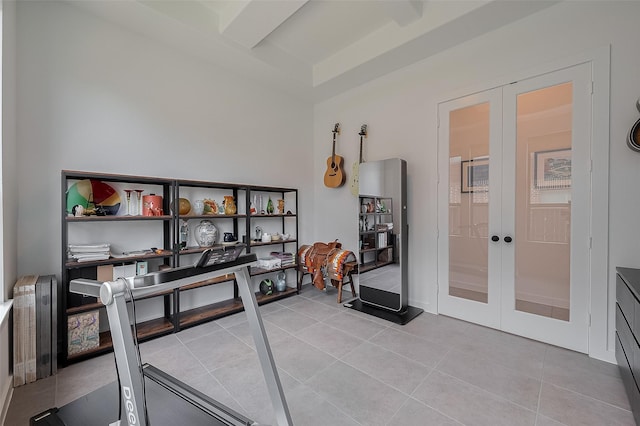 29118 Sage Trace Ct, Fulshear, TX 77441 - office space with french doors and light tile patterned floors