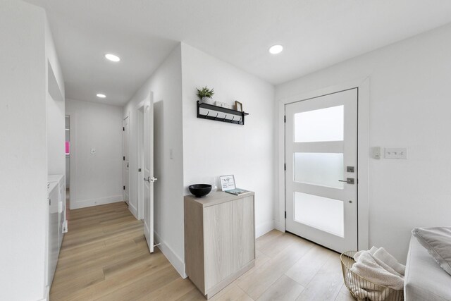 971 Mary Ann, Crystal Beach, TX 77650 - foyer featuring light wood-style flooring, recessed lighting, and baseboards