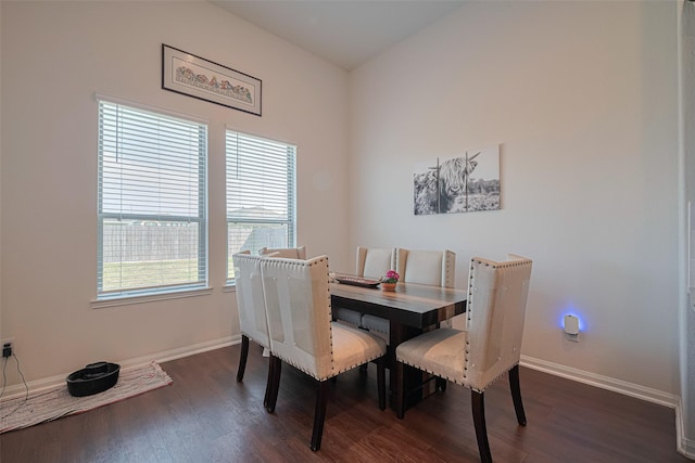 308 Morning Dove Trl, Sealy, TX 77474 - dining room featuring dark wood-style floors and baseboards