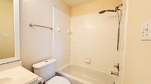 3218 Oak Cliff Ln, Missouri City, TX 77459 - full bathroom featuring toilet, vanity, and shower / washtub combination