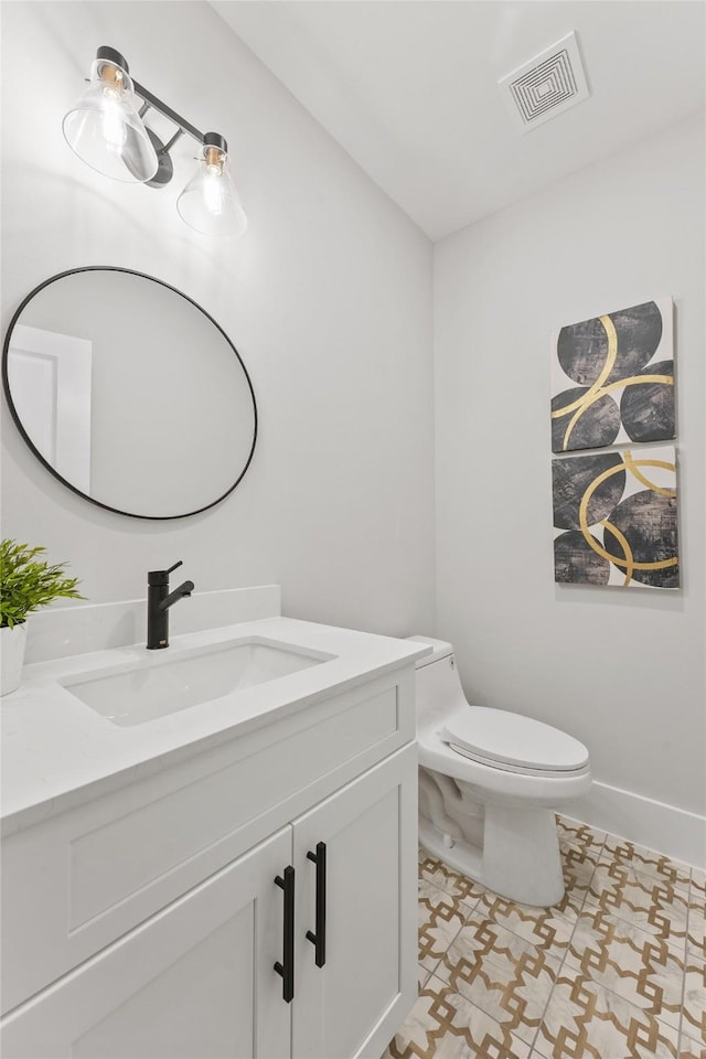 3516 Piney Woods Dr, Houston, TX 77018 - bathroom featuring vanity, toilet, and tile patterned floors