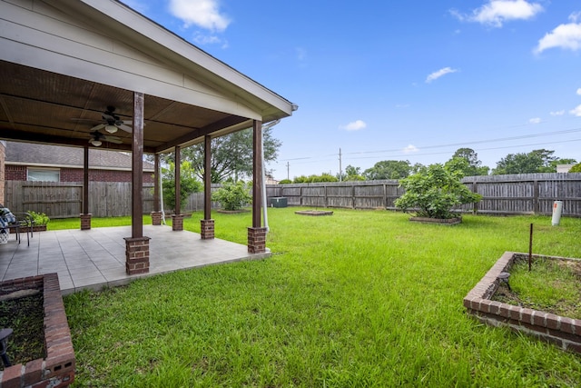 3102 Spring Flower Ln, Spring, TX 77388 - view of yard with a ceiling fan and a patio area