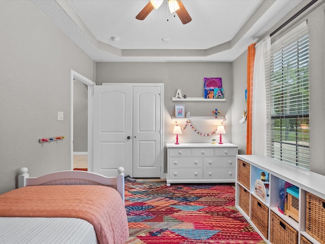 12008 7th St, Santa Fe, TX 77510 - bedroom with multiple windows and a ceiling fan