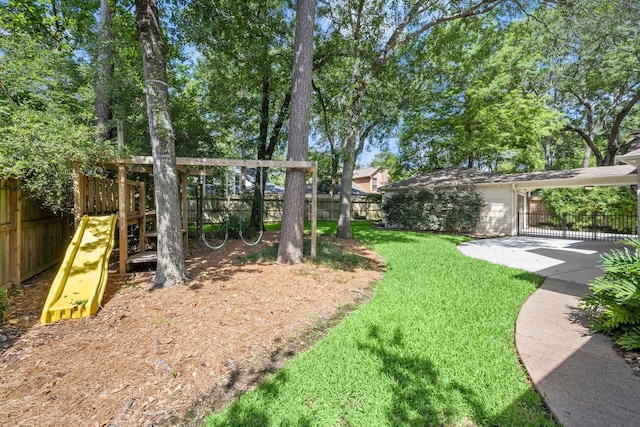 16907 Misty Creek Dr, Spring, TX 77379 - view of yard with a playground