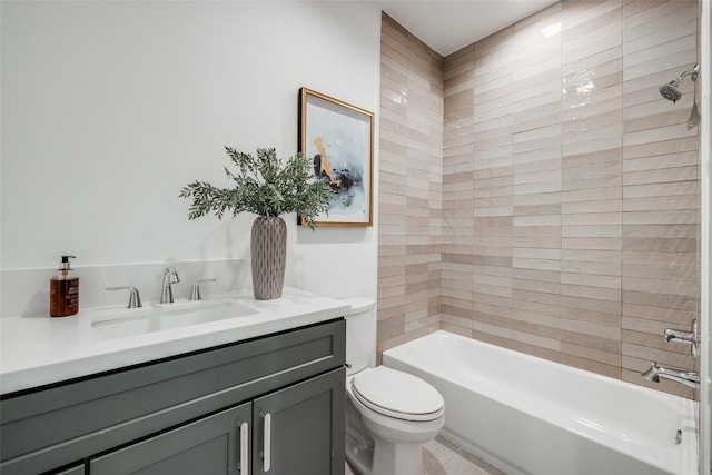 1724 Ridgewood St, Houston, TX 77006 - bathroom featuring toilet, vanity, and bathing tub / shower combination