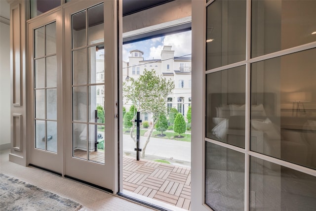 1724 Ridgewood St, Houston, TX 77006 - doorway to outside with carpet and french doors