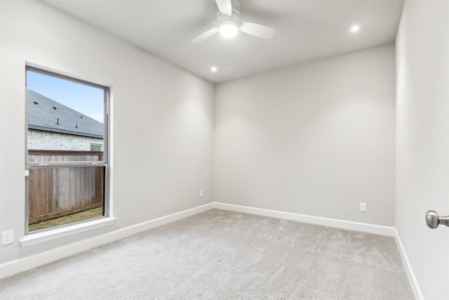 11439 Bush Clover Dr, Cypress, TX 77433 - carpeted empty room featuring baseboards, ceiling fan, and recessed lighting