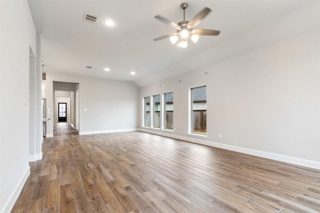 11439 Bush Clover Dr, Cypress, TX 77433 - unfurnished room featuring ceiling fan, wood finished floors, baseboards, and recessed lighting