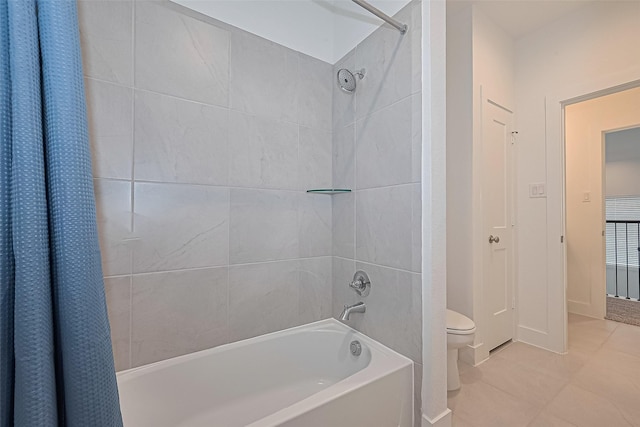 21307 Metallic Blue Dr, Cypress, TX 77433 - full bath with toilet, shower / bathtub combination with curtain, and tile patterned flooring