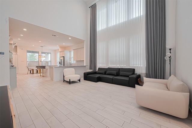 21307 Metallic Blue Dr, Cypress, TX 77433 - lobby featuring a high ceiling and recessed lighting