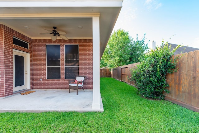 5226 Englewood Point Ct, Katy, TX 77494 - view of yard with a ceiling fan and a patio area