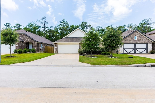 16935 Lagos Ln, Crosby, TX 77532 - view of front of home featuring brick siding, a front lawn, and driveway