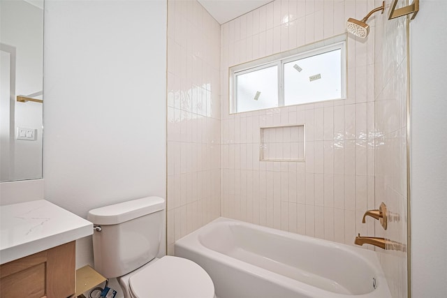 6023 Maybell, Houston, TX 77091 - full bath featuring toilet, vanity, and bathtub / shower combination