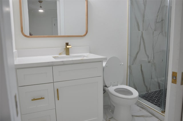 2522 Cassius Ct, New Caney, TX 77357 - full bath featuring marble finish floors, vanity, and a marble finish shower
