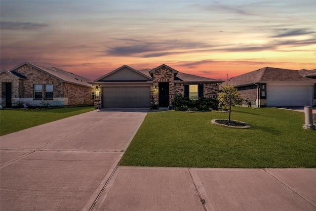 14133 Sharktooth Hill Ln, Conroe, TX 77384 - view of front of property with an attached garage, concrete driveway, and a yard