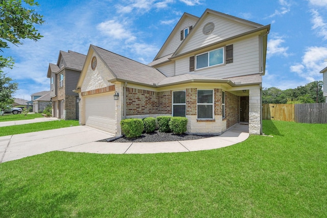 15543 Sheldon Ridge Way, Houston, TX 77044 - traditional-style home featuring a garage, concrete driveway, and brick siding
