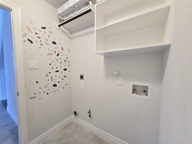 3559 Britton Burrow Way, Richmond, TX 77406 - laundry room with hookup for a gas dryer, hookup for a washing machine, baseboards, and hookup for an electric dryer