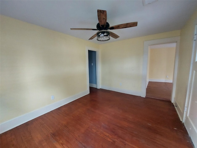 2906 Sledge St, Waller, TX 77484 - spare room featuring wood finished floors, a ceiling fan, and baseboards