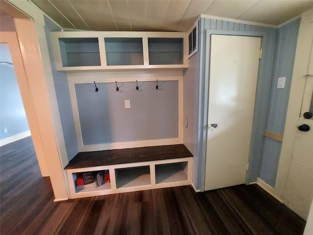 2906 Sledge St, Waller, TX 77484 - mudroom with wood finished floors, ornamental molding, and baseboards