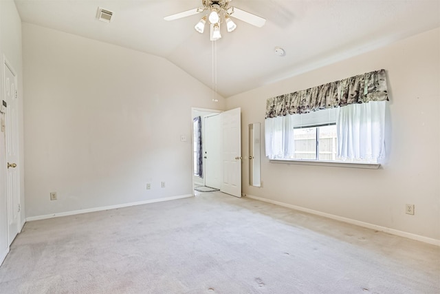 4934 Parkcrest Dr, La Porte, TX 77571 - carpeted empty room with ceiling fan, lofted ceiling, and baseboards