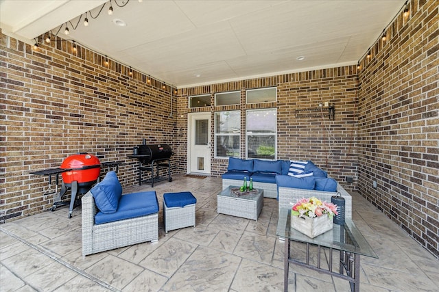 12427 Adams Ridge Ln, Humble, TX 77346 - view of patio / terrace with outdoor lounge area and area for grilling