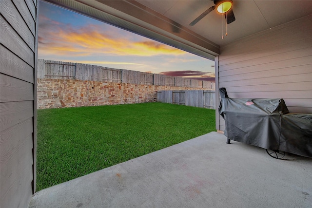 13854 Rock Island Trl, Conroe, TX 77384 - view of yard featuring ceiling fan and a patio