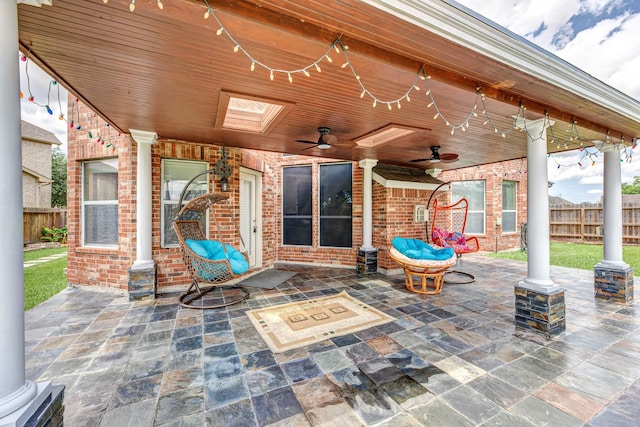 13422 Great Creek Dr, Pearland, TX 77584 - view of patio featuring ceiling fan
