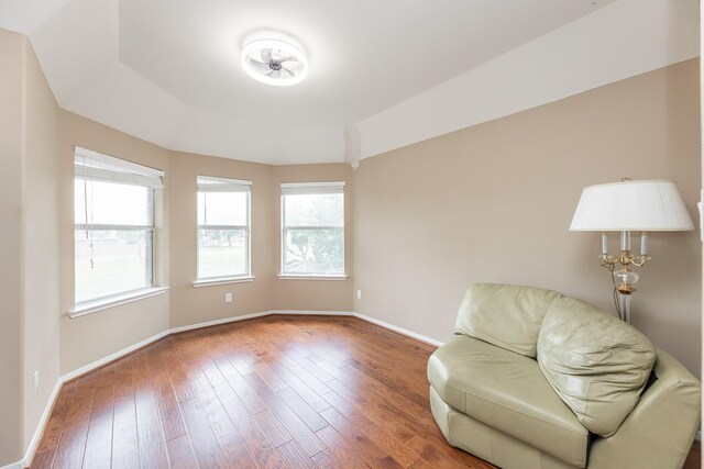 13422 Great Creek Dr, Pearland, TX 77584 - living area with hardwood / wood-style flooring and baseboards