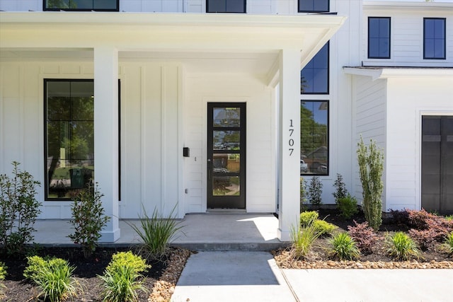 1707 Nina Lee Ln, Houston, TX 77018 - entrance to property featuring board and batten siding and covered porch
