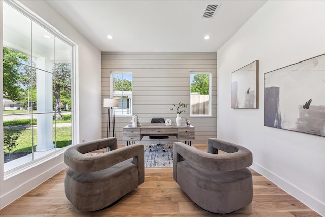 1707 Nina Lee Ln, Houston, TX 77018 - office area with plenty of natural light, baseboards, recessed lighting, and light wood-type flooring