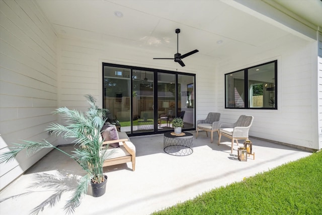 1707 Nina Lee Ln, Houston, TX 77018 - view of patio / terrace featuring ceiling fan