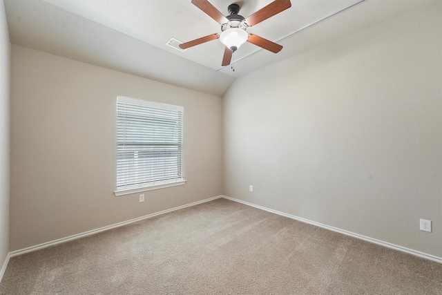 527 Oak Ridge Grove Cir, Spring, TX 77386 - unfurnished room featuring light colored carpet, baseboards, a ceiling fan, and vaulted ceiling