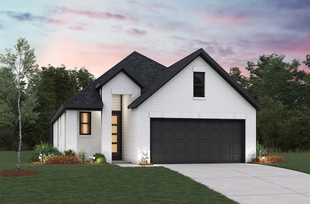 14615 Cedar Elm Ct, Willis, TX 77318 - view of front of property featuring brick siding, a front lawn, and driveway