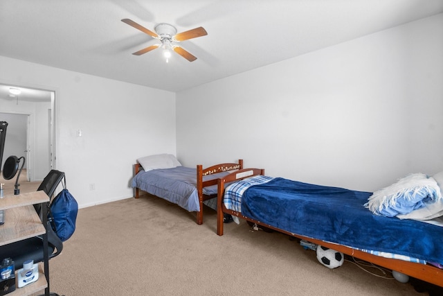 9931 Chimney Swift Ln, Conroe, TX 77385 - bedroom with carpet and a ceiling fan