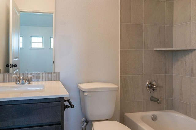 15842 Formaston Forest Dr, Humble, TX 77346 - full bath featuring toilet, vanity, and tub / shower combination