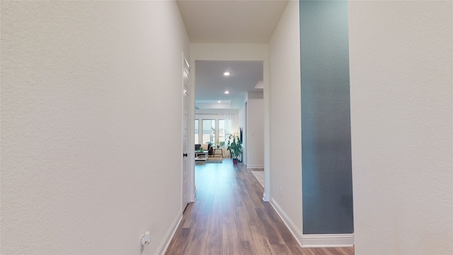 2002 Village Orchard Ln, Katy, TX 77423 - hall featuring wood finished floors, baseboards, and recessed lighting
