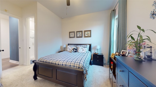 2002 Village Orchard Ln, Katy, TX 77423 - bedroom featuring light colored carpet, baseboards, and a ceiling fan