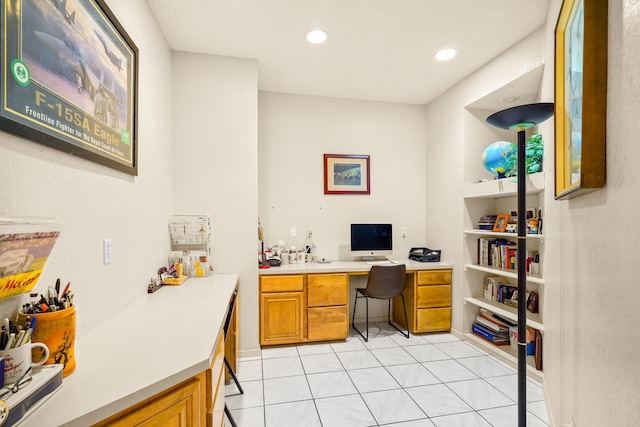 6574 Eagle Ridge Dr, El Paso, TX 79912 - office space featuring built in desk, recessed lighting, and light tile patterned floors