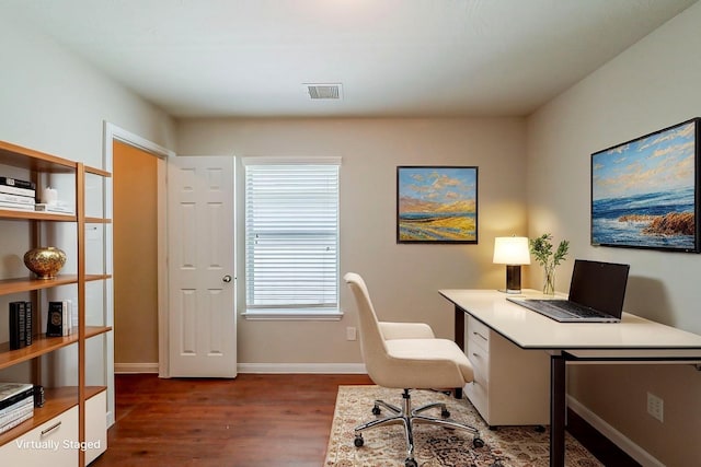722 Horseshoe Springs Ln, Houston, TX 77090 - office with dark wood finished floors and baseboards
