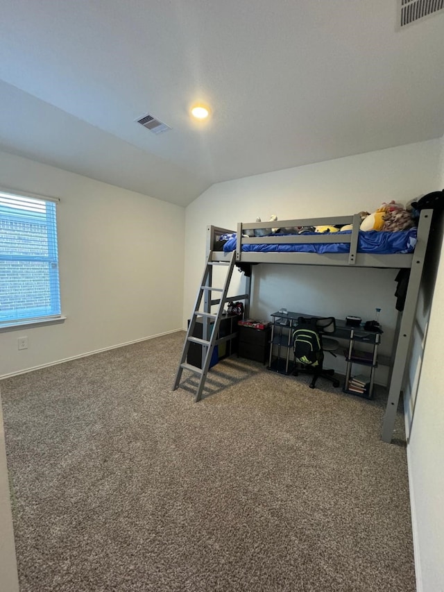 10026 Rose Mallow Ln, Magnolia, TX 77354 - carpeted bedroom with baseboards and vaulted ceiling